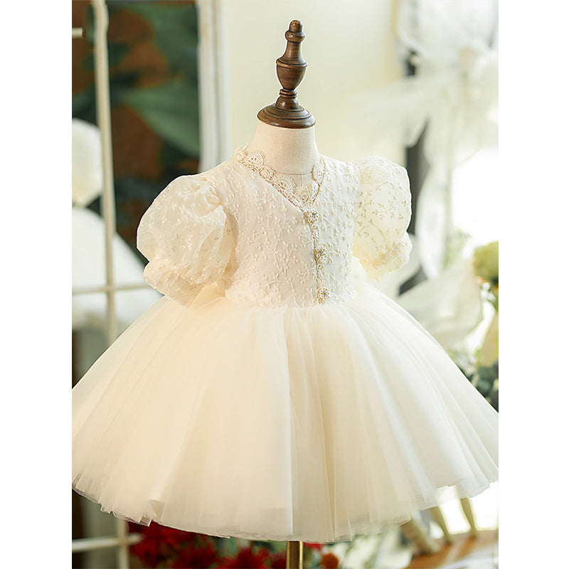 Baby Girl Dress Little Girl White Puffy Beauty Communion Pageant Princess Baptism Dress