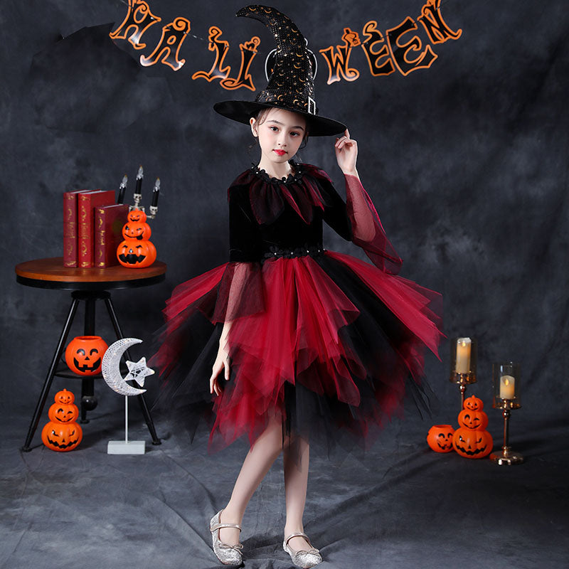 Halloween Costume Girls Vampire Witch Cosplay Dress