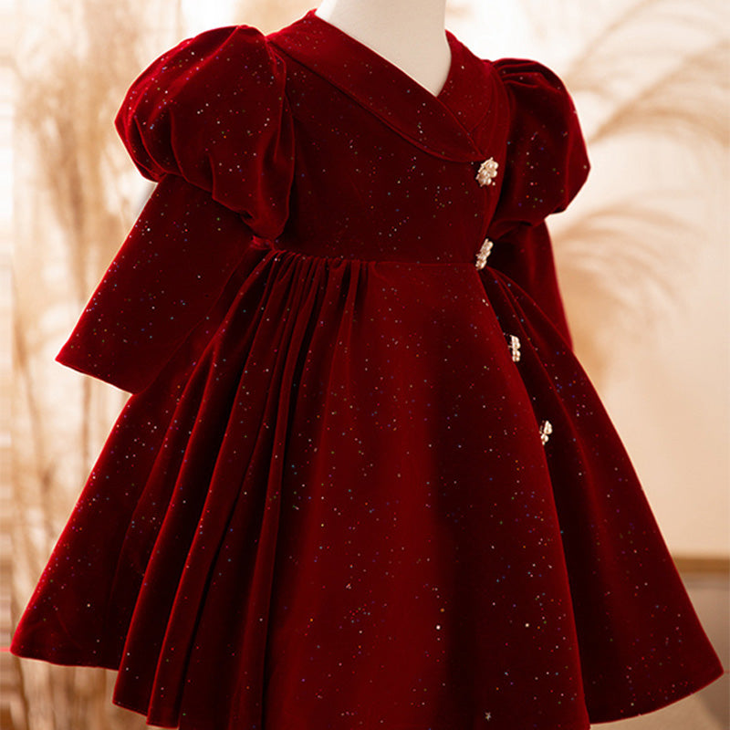 Baby Girl Red Cake Birthday Princess Dress