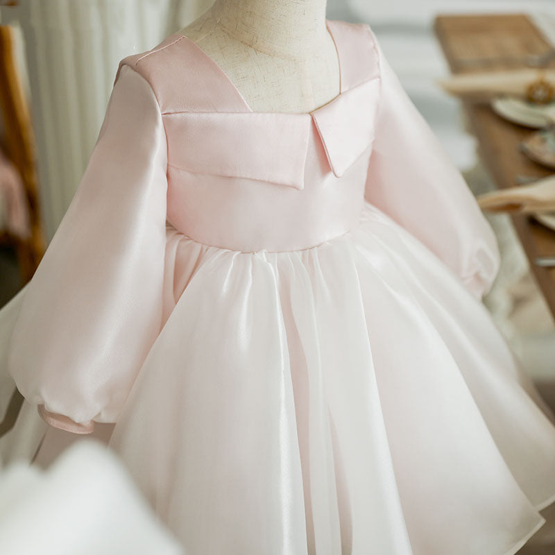 Pink Square Neck Elegant Princess Dress
