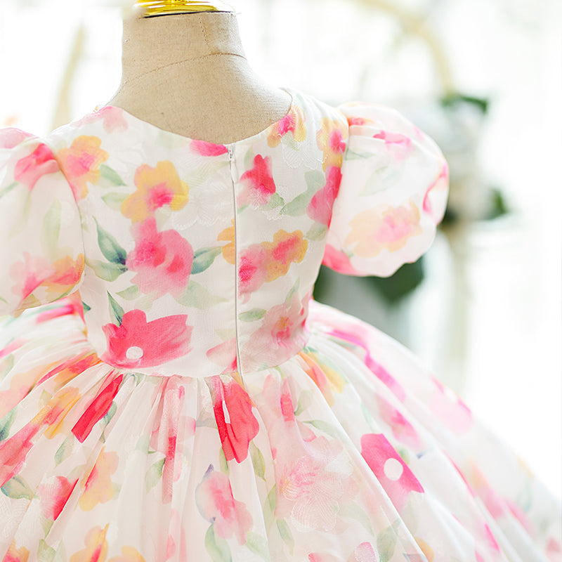 Baby Girl Puffy Flower Birthday Party Princess Dress