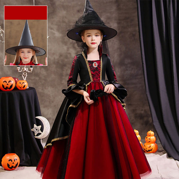 Halloween Girls Vampire Witch Cosplay Dress Costume