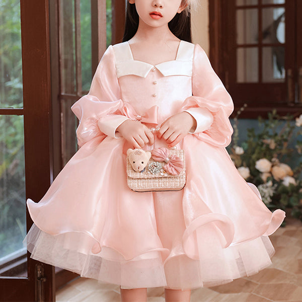 Elegant Fluffy Pageant Pink Princess Dress