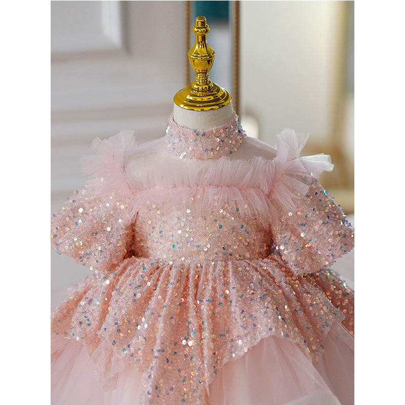 Toddler Prom Dress Girl Summer Pink Birthday Party Net Yarn Sequin Puffy Dress, Pink / 2-3 Years (100cm) Toddler Prom Dress Girl Summer Pink Birthday Party Net Yarn Sequin Puffy Dress, Pink / 2-3 Years (100cm)