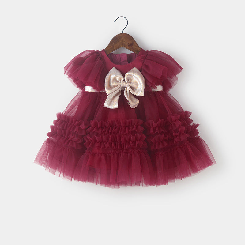 Baby Girls Red Birthday Party Princess Dress