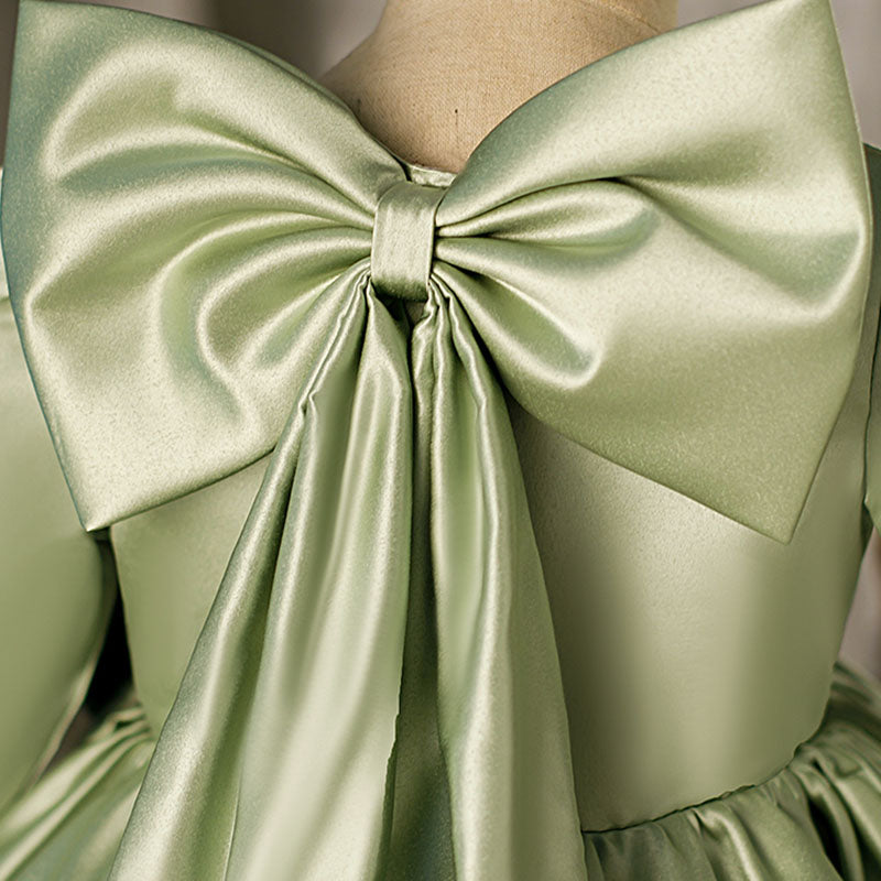 Baby Girl Dress Toddler Prom Communion Green Big Bow Princess Dress marryshe Baby Girl Dress Toddler Prom Communion Green Big Bow Princess Dress marryshe