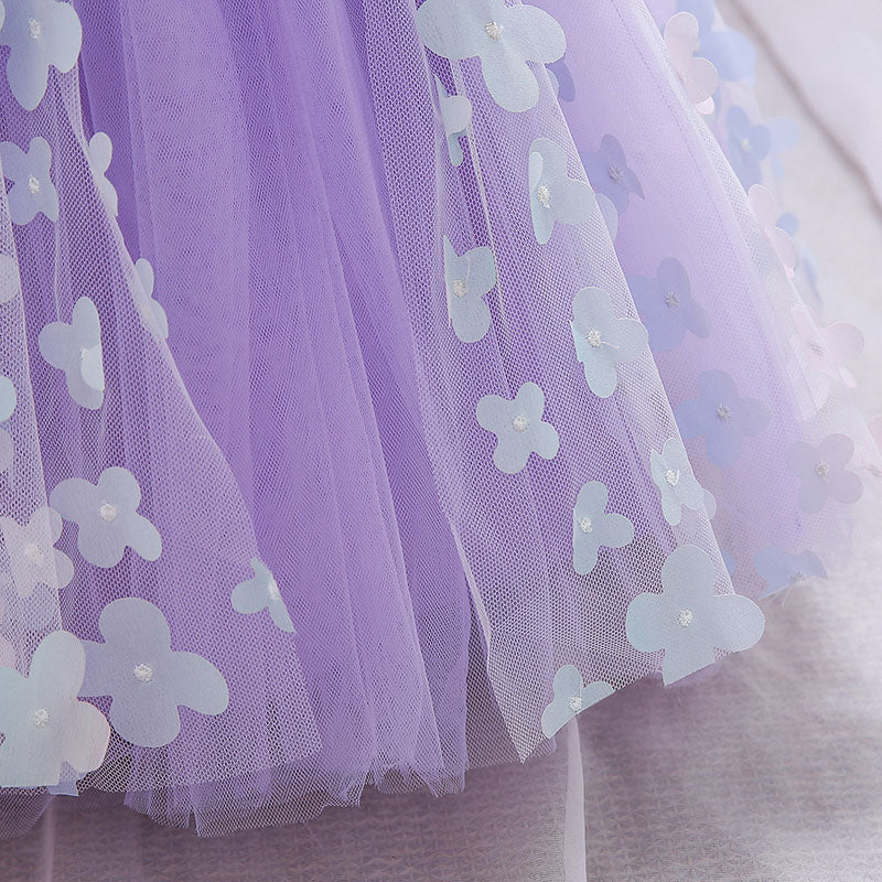 Baby Girl Formal Princess Dress Easter Dress Toddler Sleeveless Mesh Floral Birthday Party Dresses