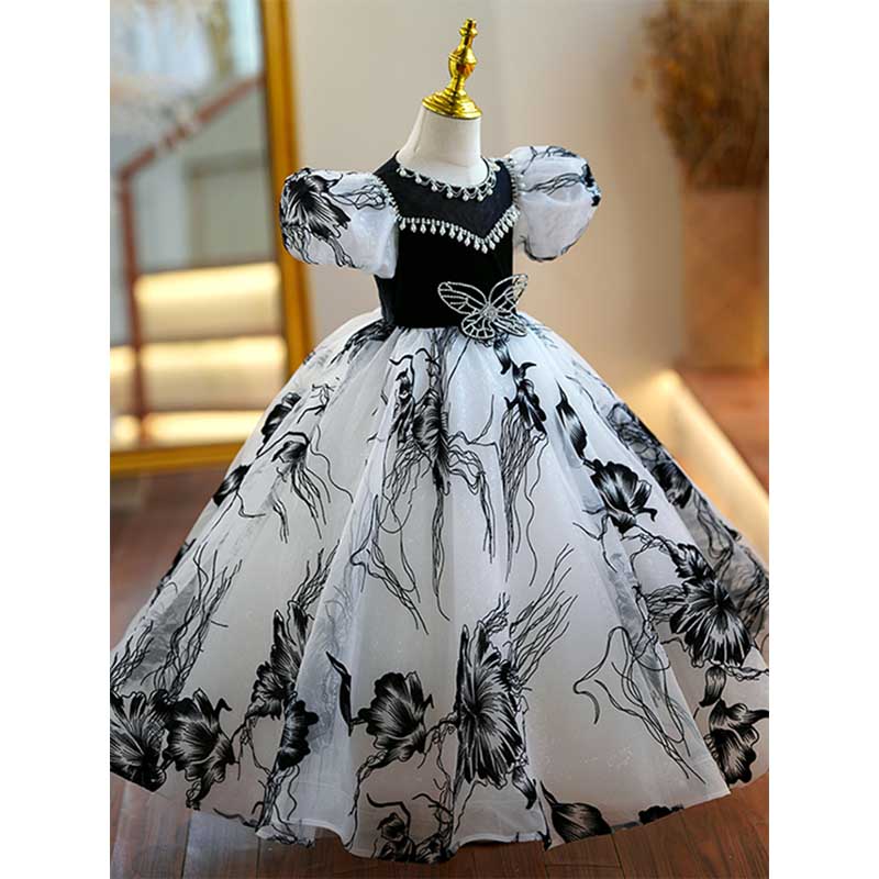 Girls Communion Dress Toddler Puffy Pageant Dress Baby Girl Birthday Party Dress