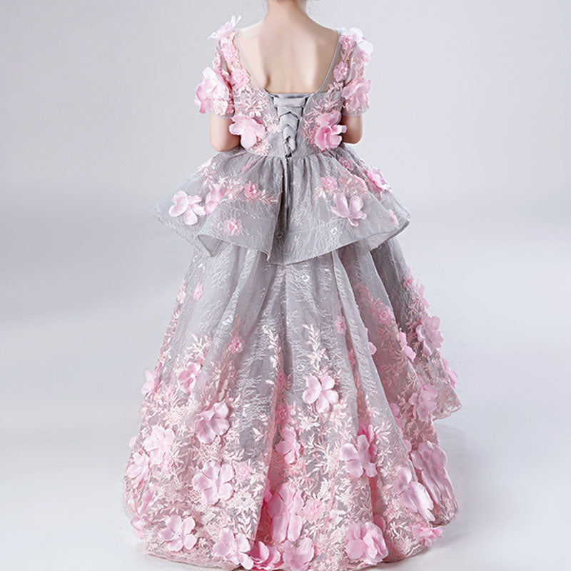 Baby Girl Princess Dress Children Summer Fluffy Mesh Large Hem Flower Dress
