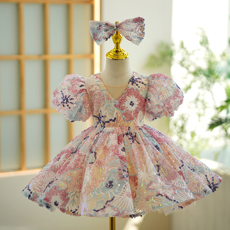 Baby Girl Colorful Sequined Princess Dress Birthday Party Dress