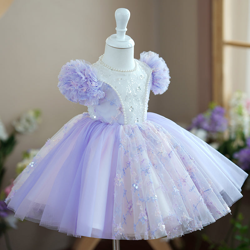 Elegant Baby Girl Sequins Beauty Pageant Dress