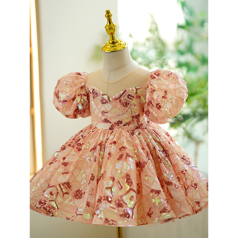 Luxurious Baby Girls  Dress First Birthday Flower Girls Princess Dress