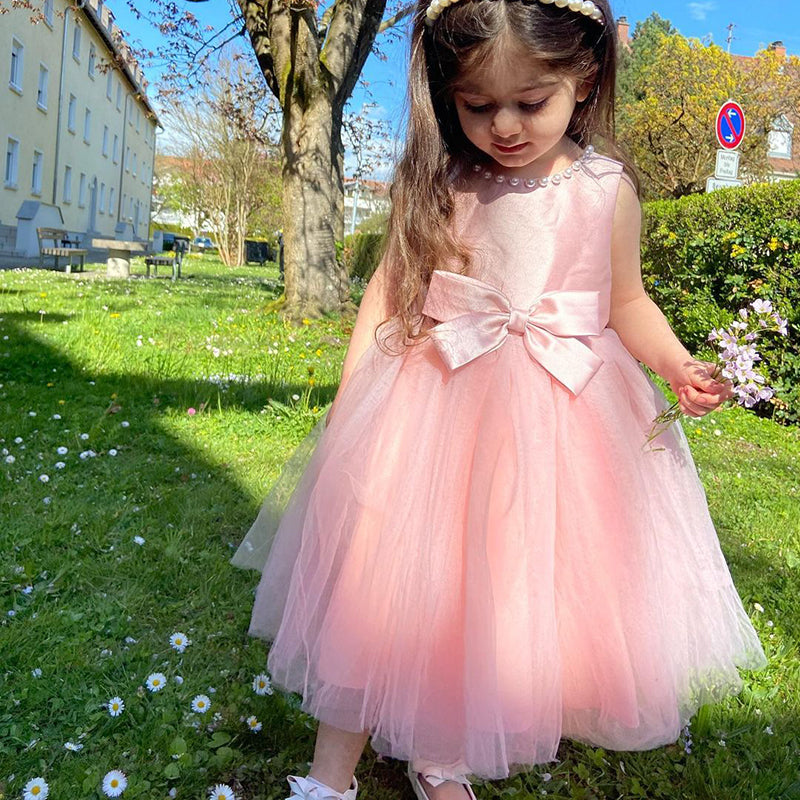 Girl Christmas Dress Baby Girl Princess Dress Autumn Bow Puffy Toddler Birthday Party Dress Girl Formal Dresses