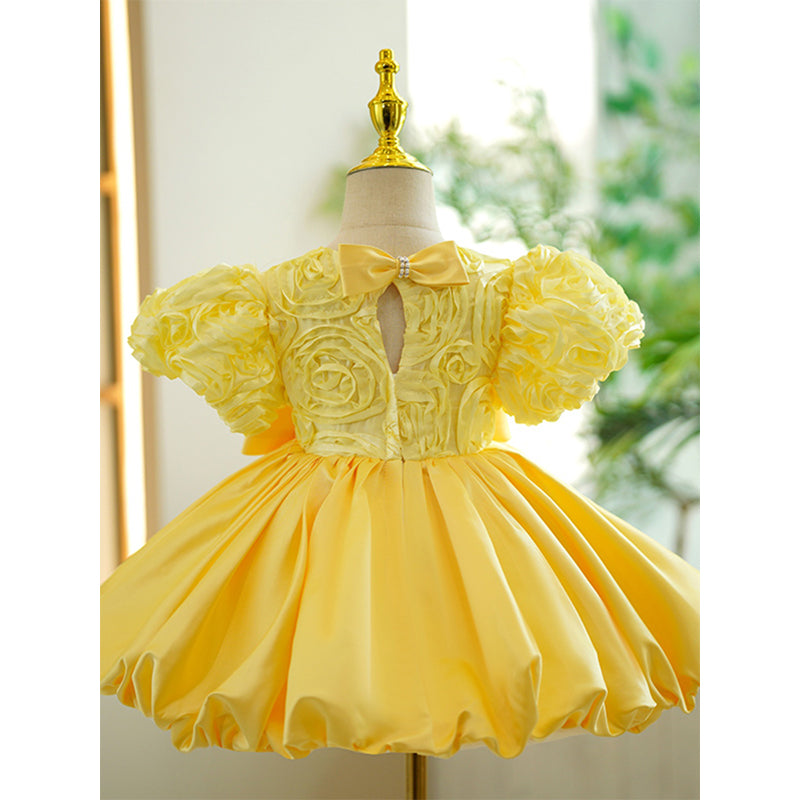 New Girls Yellow Puffy Toddler Princess Dress New Girls Yellow Puffy Toddler Princess Dress