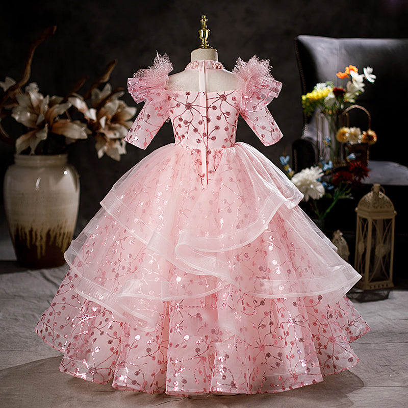 Pink Princess Ball Gown Princess Frock For Kids Pink Princess Dress Costume For Toddler Girls